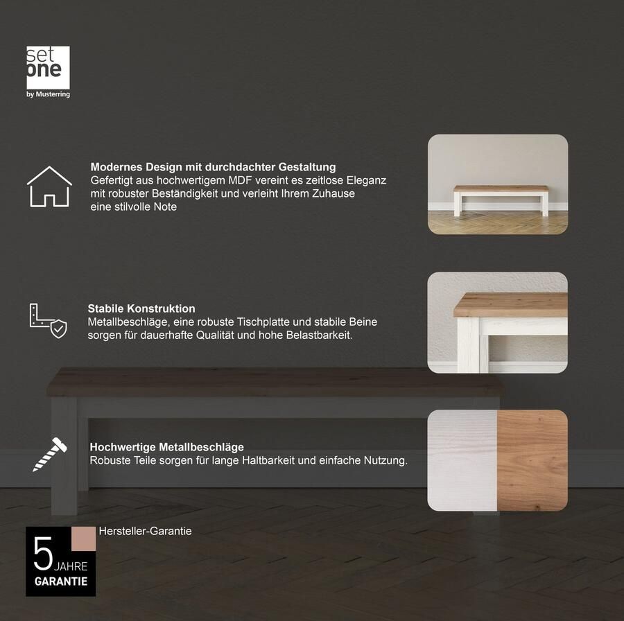 Set one by Musterring Zitbank York Type 61 in 3 kleurvarianten Landhuisstijl Breedte 160 cm