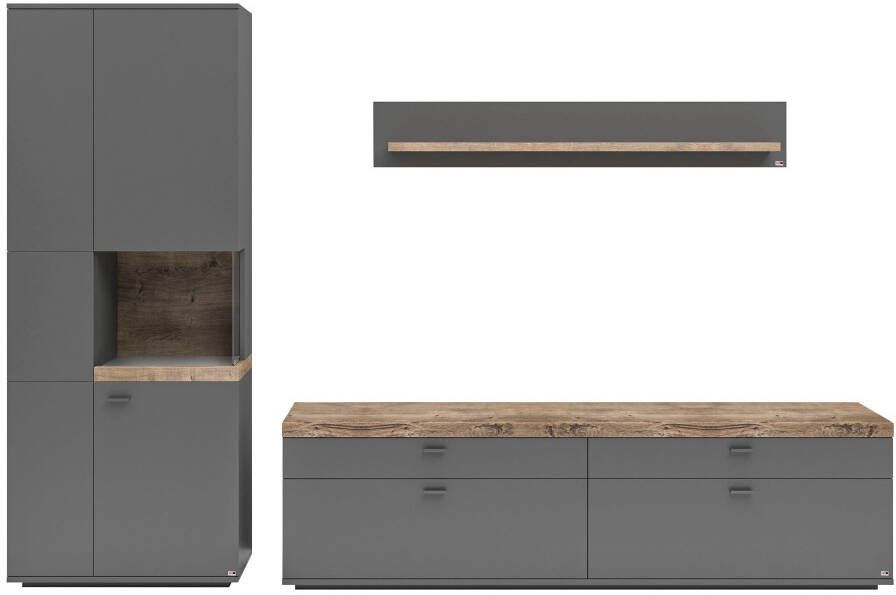 Set one by Musterring Wandmeubel Lancaster 3-delig met fronten in wit of grijs breedte ca. 300 cm - Foto 5