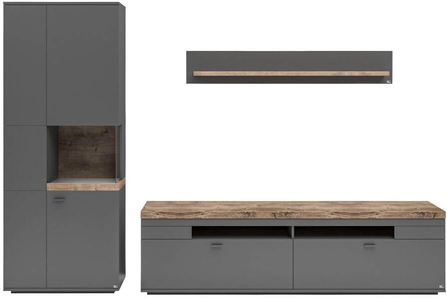 Set one by Musterring Wandmeubel Lancaster 3-delig met fronten in wit of grijs breedte ca.300 cm - Foto 5