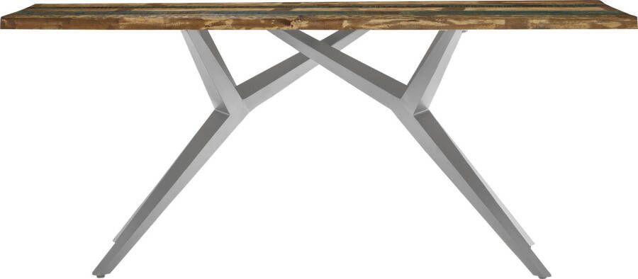 Artistiq Living Artistiq Eettafel Lakiesha Gerecycled hout 220 x 100cm Zilver onderstel Bruin