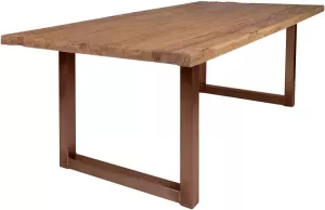 SIT Eettafel Tops les met rustiek tafelblad van gerecycled gebruikt hout teak