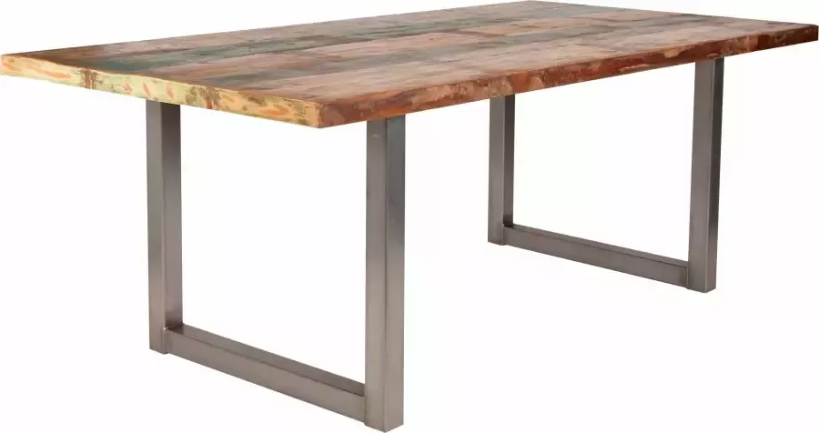SIT Eettafel Tops van gerecycled gebruikt hout en metaal shabby chic vintage - Foto 1
