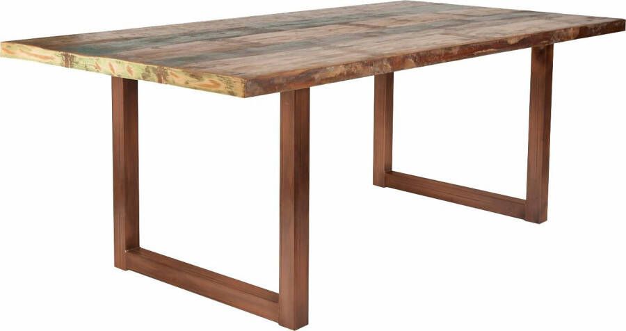 SIT Eettafel Tops van gerecycled gebruikt hout en metaal shabby chic vintage - Foto 1
