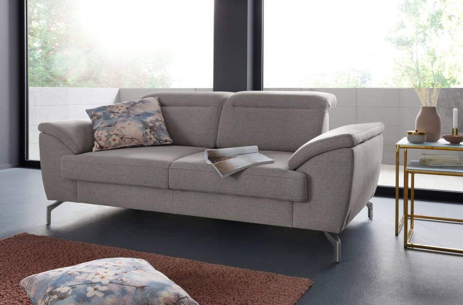 Sit&more 2-zitsbank Percy 15 cm poothoogte zitdiepteverstelling naar keuze verstelbare hoofdsteun