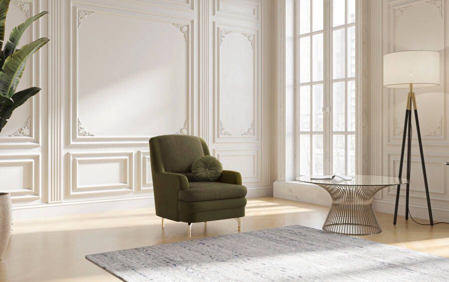 Sit&more Fauteuil Oriënt inclusief 1 sierkussen met strassteentjes goudkleurige metalen poten