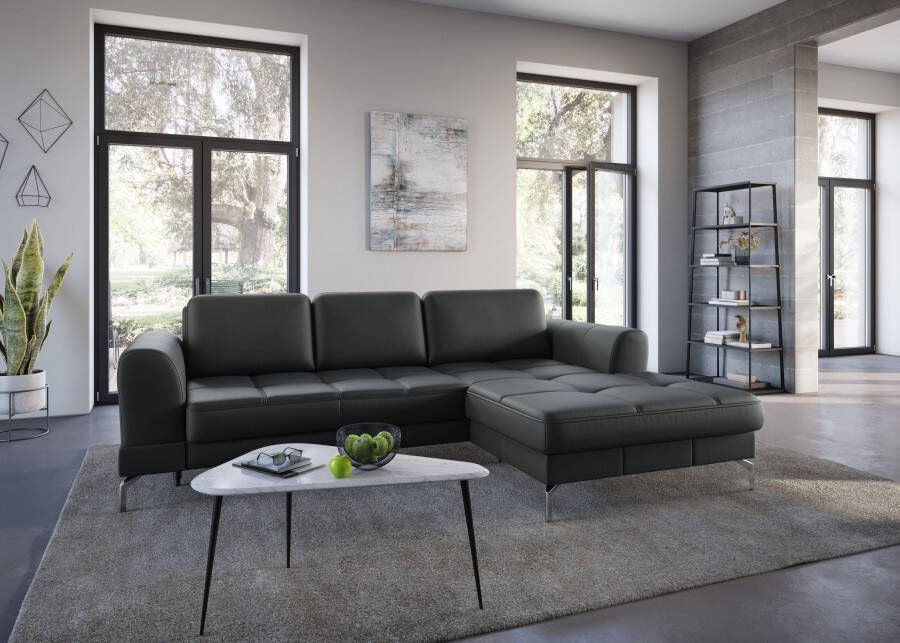 Sit&more Hoekbank Bendigo L-vorm inclusief zitdiepteverstelling bodemvrijheid 15 cm 2 pootkleuren - Foto 1