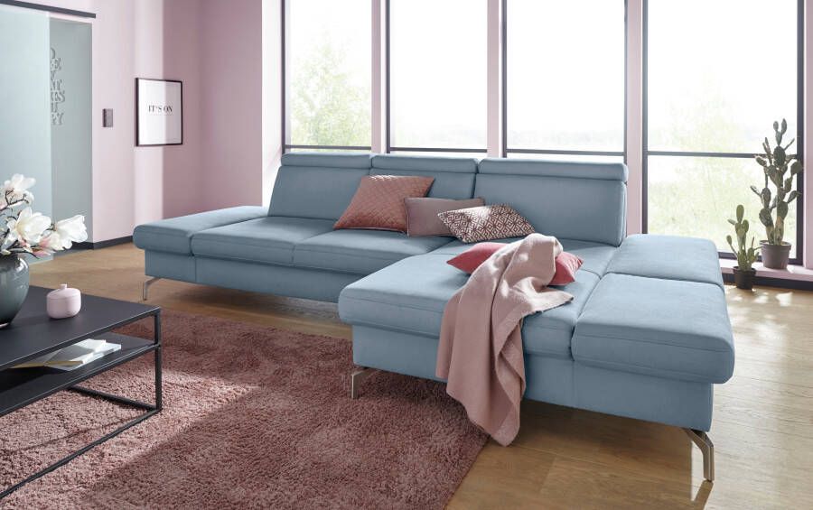 Sit&more Hoekbank Brisbane L-vorm Poothoogte 15 cm inclusief verstelbare zitdiepte armleuningen en hoofdeind - Foto 11