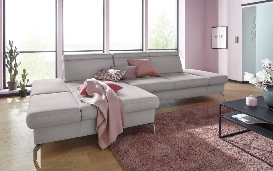 Sit&more Hoekbank Brisbane L-vorm Poothoogte 15 cm inclusief verstelbare zitdiepte armleuningen en hoofdeind - Foto 13