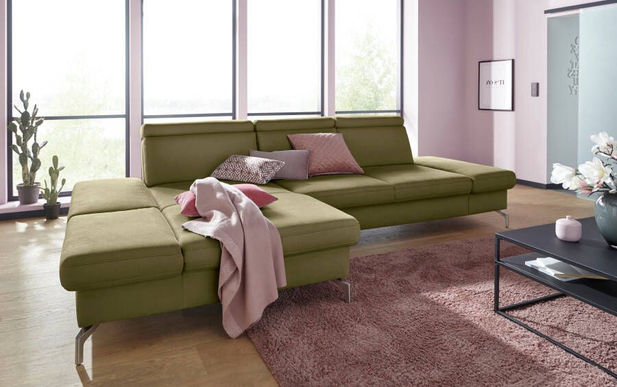 Sit&more Hoekbank Brisbane L-vorm Poothoogte 15 cm inclusief verstelbare zitdiepte armleuningen en hoofdeind - Foto 12