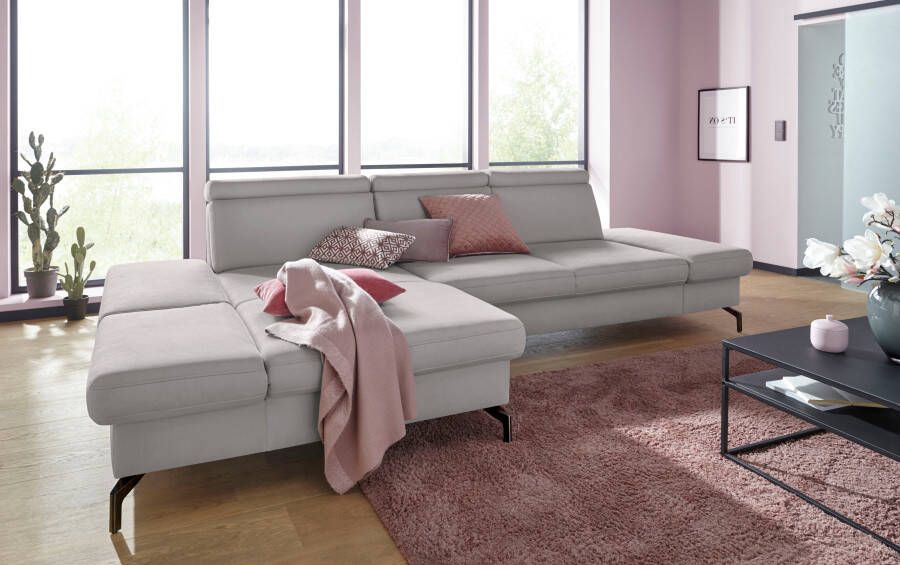 Sit&more Hoekbank Brisbane L-vorm Poothoogte 15 cm inclusief verstelbare zitdiepte armleuningen en hoofdeind - Foto 12