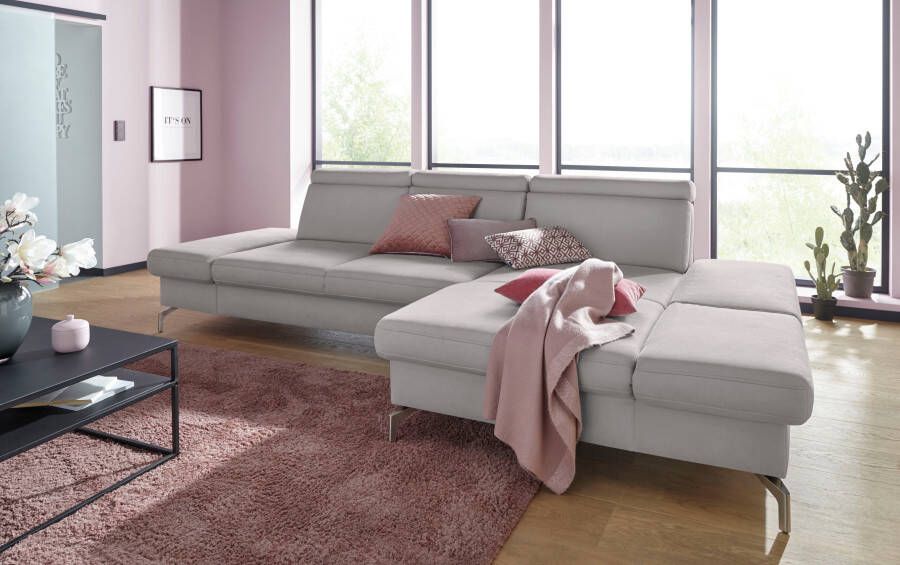 Sit&more Hoekbank Brisbane L-vorm Poothoogte 15 cm inclusief verstelbare zitdiepte armleuningen en hoofdeind - Foto 12