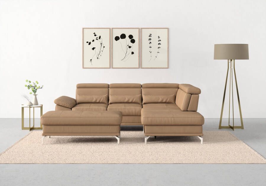 Sit&more Hoekbank Cabrio L-vorm B: 274 cm met zitdiepte- arm- & hoofdverstelling