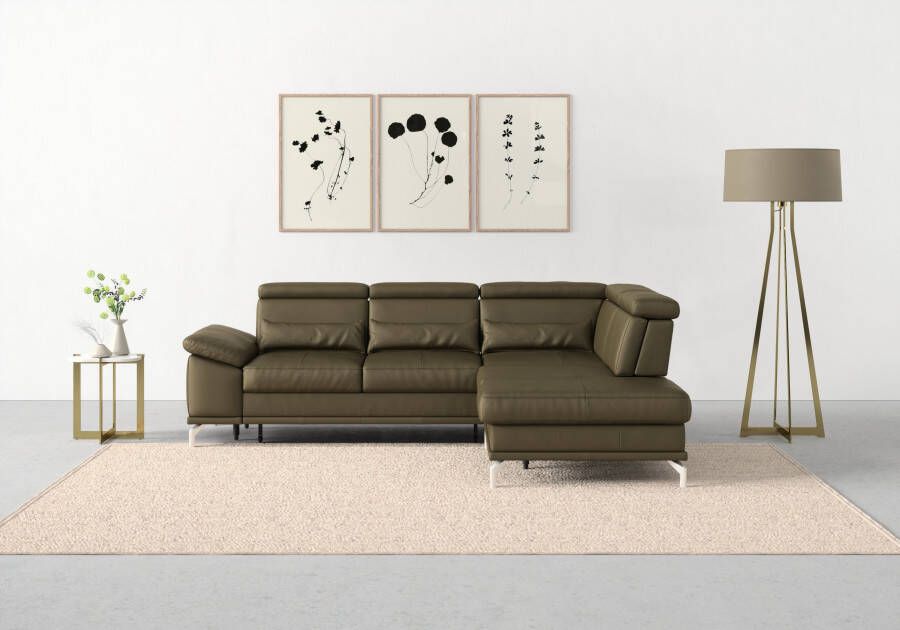 Sit&more Hoekbank Cabrio L-vorm B: 274 cm met zitdiepte- arm- & hoofdverstelling