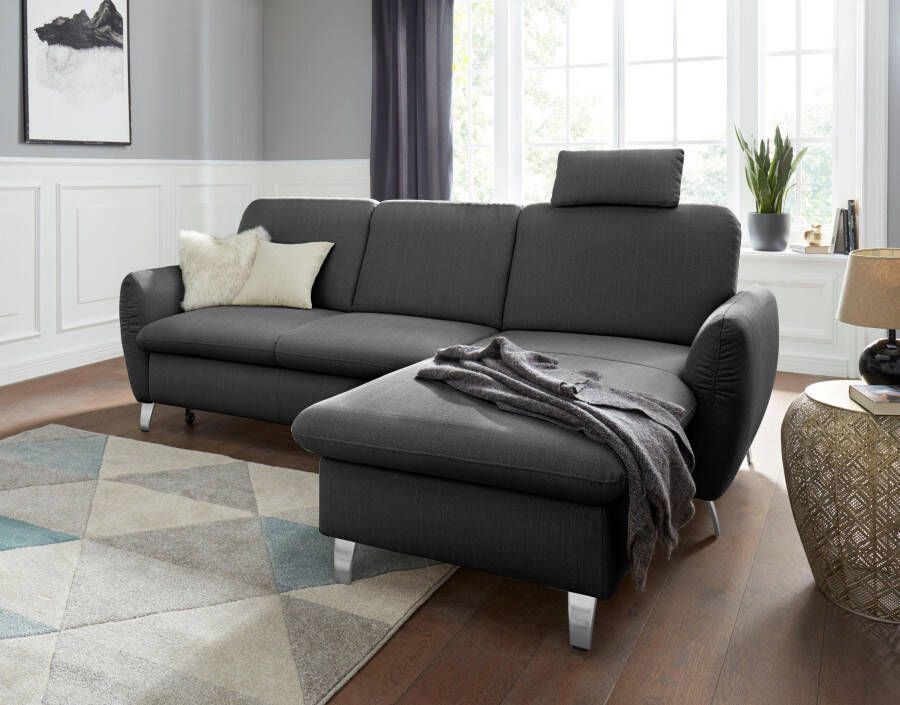 Sit&more Hoekbank Daytona L-vorm met binnenvering een hoofdsteun en naar keuze met slaapfunctie