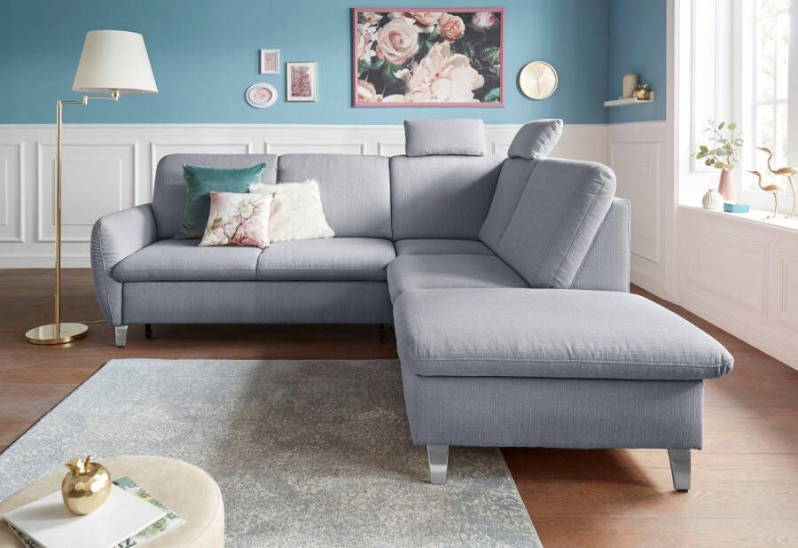 Sit&more Hoekbank Daytona L-vorm met binnenvering twee hoofdsteunen en naar keuze met slaapfunctie