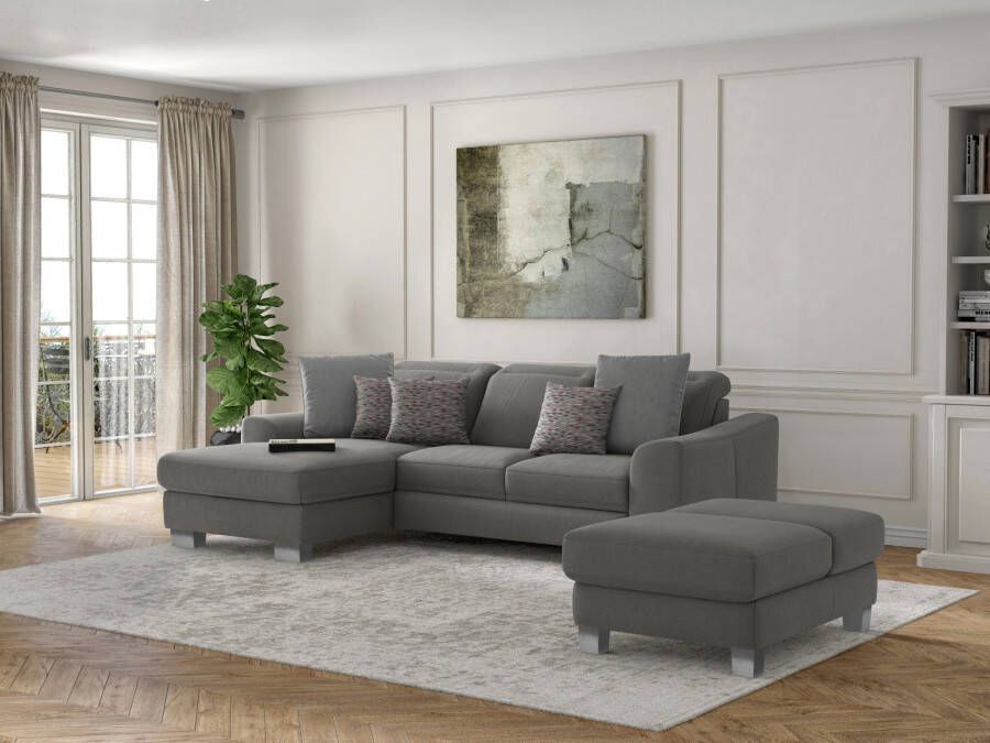 Sit&more Hoekbank Dundee L-vorm met binnenvering en edelstalen poten naar keuze met verstelbare hoofdsteun - Foto 12