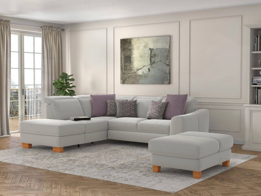 Sit&more Hoekbank Dundee L-vorm met binnenvering en massief houten poten naar keuze met verstelbare hoofdsteun - Foto 12