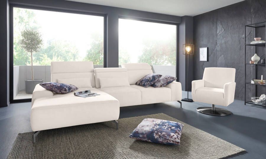 Sit&more Hoekbank Gizeh L-vorm Poothoogte 15 cm inclusief zitdiepteverstelling en verstelbare hoofdsteun - Foto 6