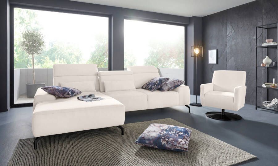 Sit&more Hoekbank Gizeh L-vorm Poothoogte 15 cm inclusief zitdiepteverstelling en verstelbare hoofdsteun - Foto 6