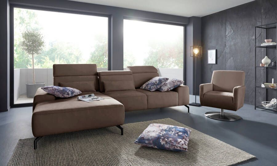 Sit&more Hoekbank Gizeh L-vorm Poothoogte 15 cm inclusief zitdiepteverstelling en verstelbare hoofdsteun - Foto 6