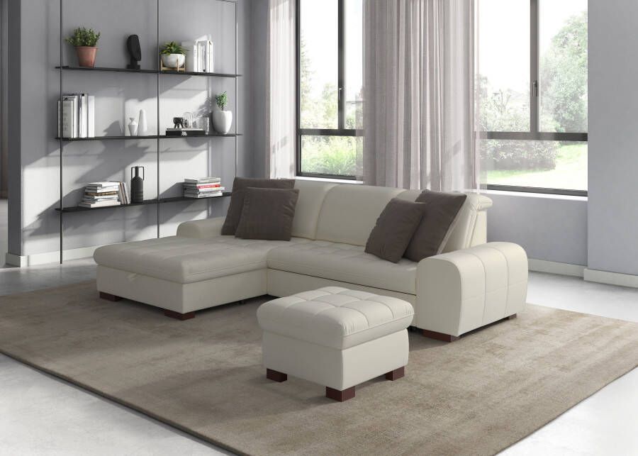 Sit&more Hoekbank Luxor L-vorm naar keuze met slaapfunctie bedkist en verstelbare hoofdsteun