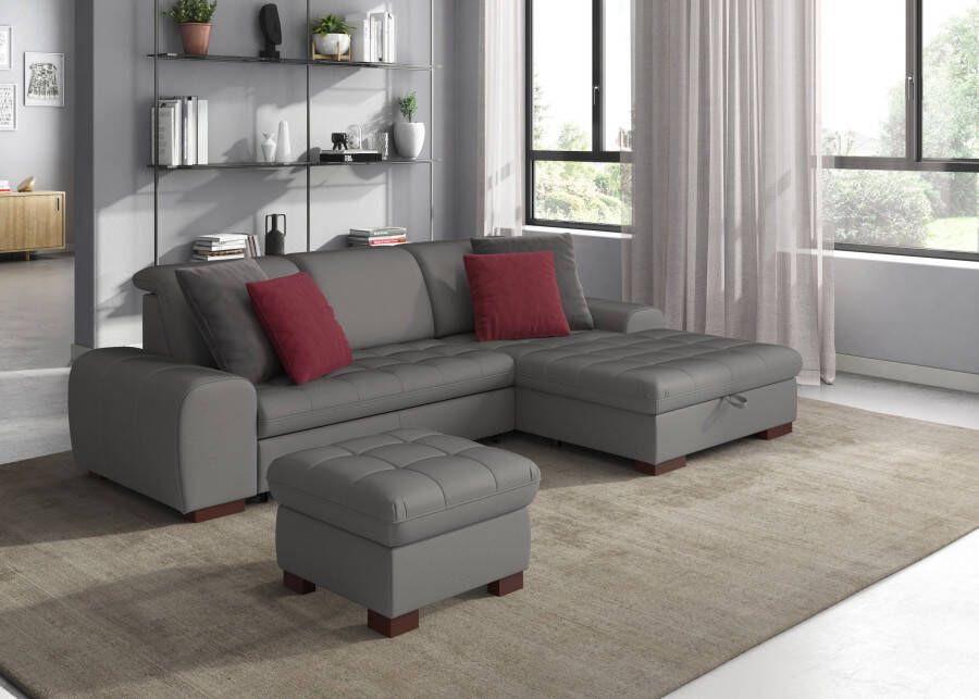Sit&more Hoekbank Luxor L-vorm naar keuze met slaapfunctie bedkist en verstelbare hoofdsteun