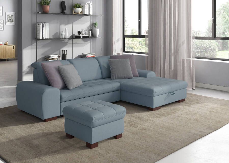 Sit&more Hoekbank Luxor L-vorm naar keuze met slaapfunctie bedkist en verstelbare hoofdsteun