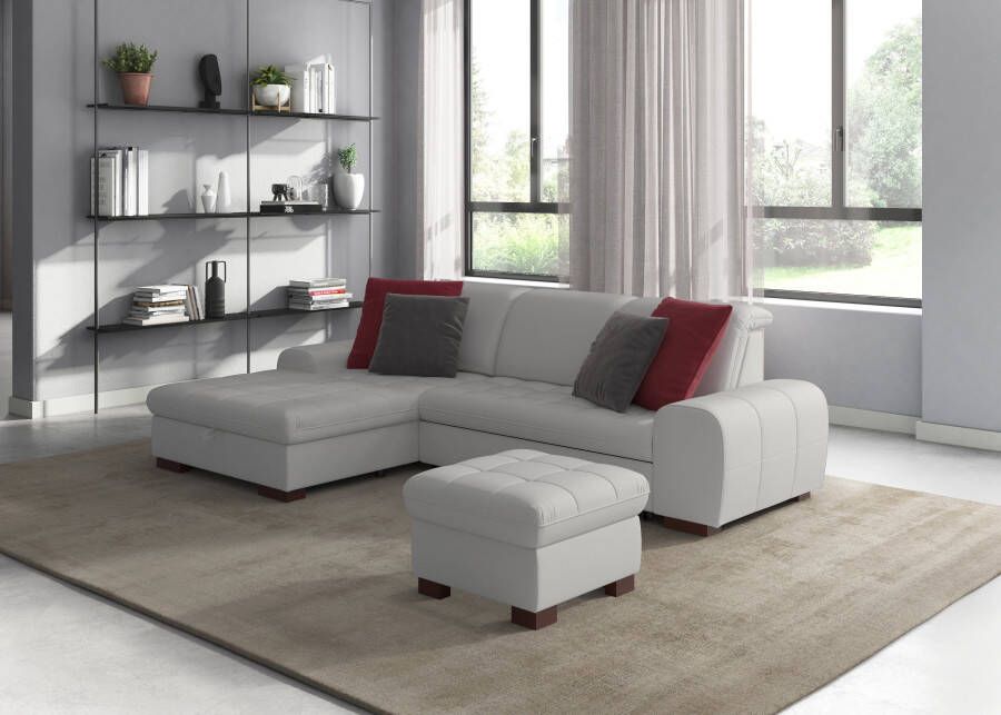 Sit&more Hoekbank Luxor L-vorm naar keuze met slaapfunctie bedkist en verstelbare hoofdsteun