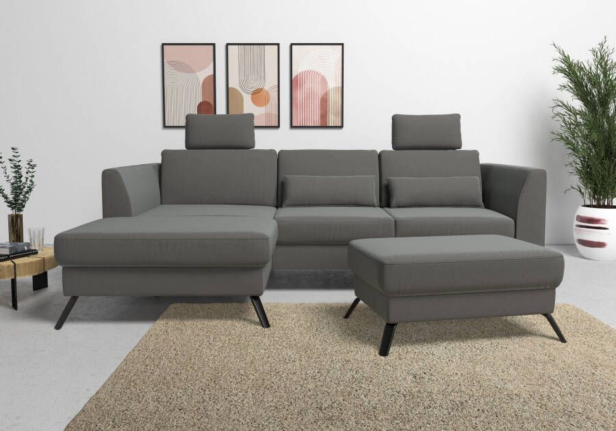 Sit&more Hoekbank Olsen L-vorm inclusief zitdiepteverstelling naar keuze met slaapfunctie 15 cm hoog - Foto 13