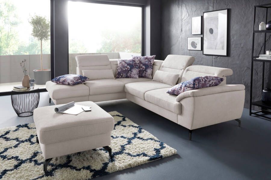 Sit&more Hoekbank Percy L-vorm 12 cm poothoogte zitdiepteverstelling naar keuze in 2 pootkleuren - Foto 5