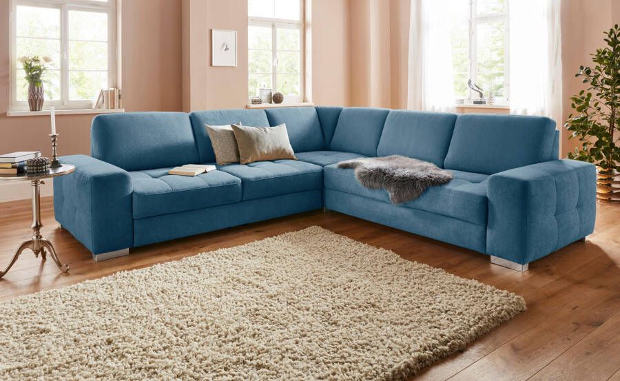 Sit&more Hoekbank Santorini L-vorm met binnenvering en zitdiepteverstelling naar keuze met slaapfunctie