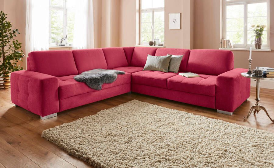 Sit&more Hoekbank Santorini L-vorm met binnenvering en zitdiepteverstelling naar keuze met slaapfunctie