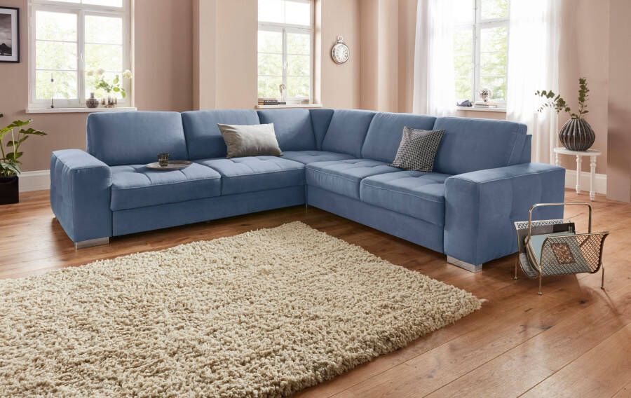 Sit&more Hoekbank Santorini L-vorm met binnenvering en zitdiepteverstelling naar keuze met slaapfunctie