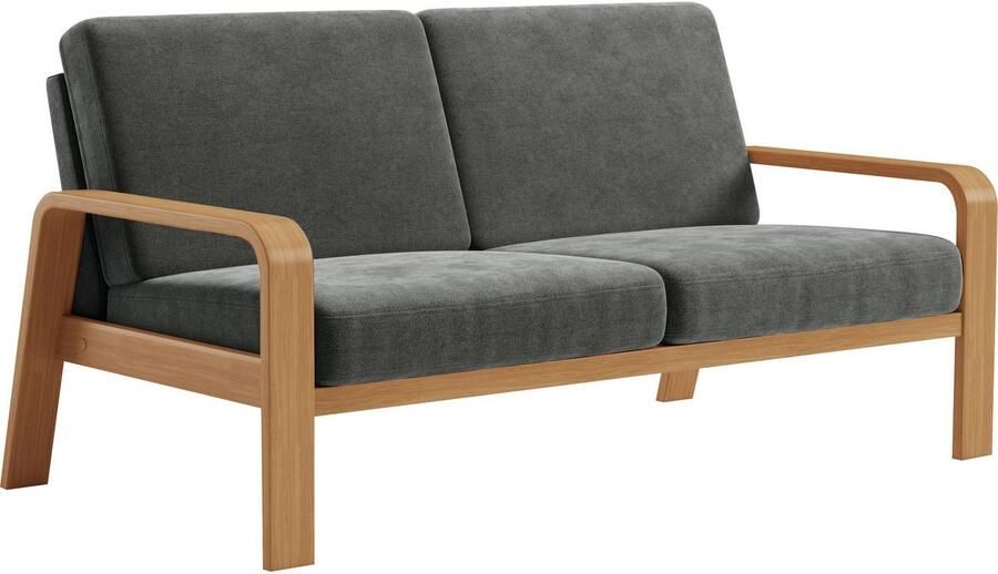 Sit&more 2 5-zitsbank Kolding Armleuningen van eikenkleurig beukenhout verschillende bekledingen en kleuren - Foto 1