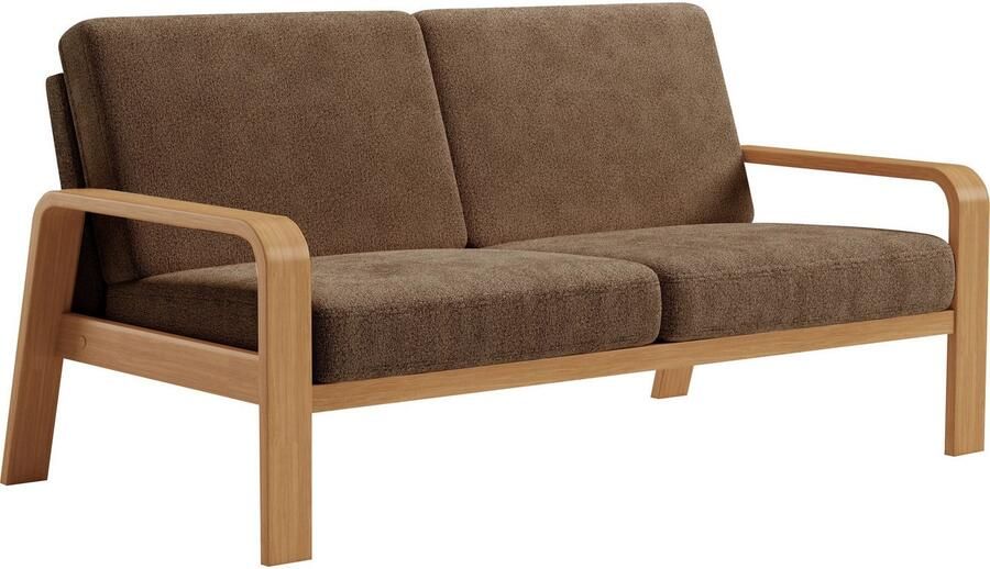 Sit&more 2 5-zitsbank Kolding Armleuningen van eikenkleurig beukenhout verschillende bekledingen en kleuren