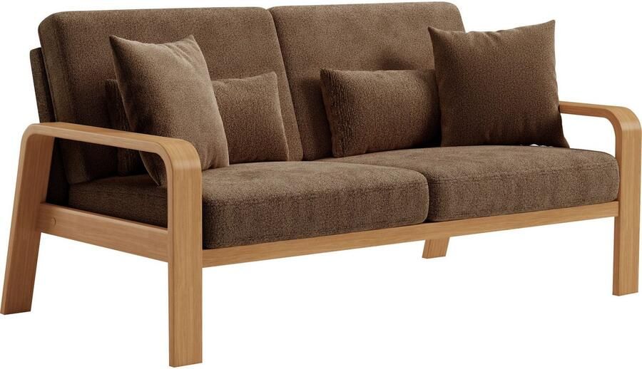 Sit&more 2 5-zitsbank Kolding Armleuningen van eikenkleurig beukenhout verschillende bekledingen en kleuren - Foto 5