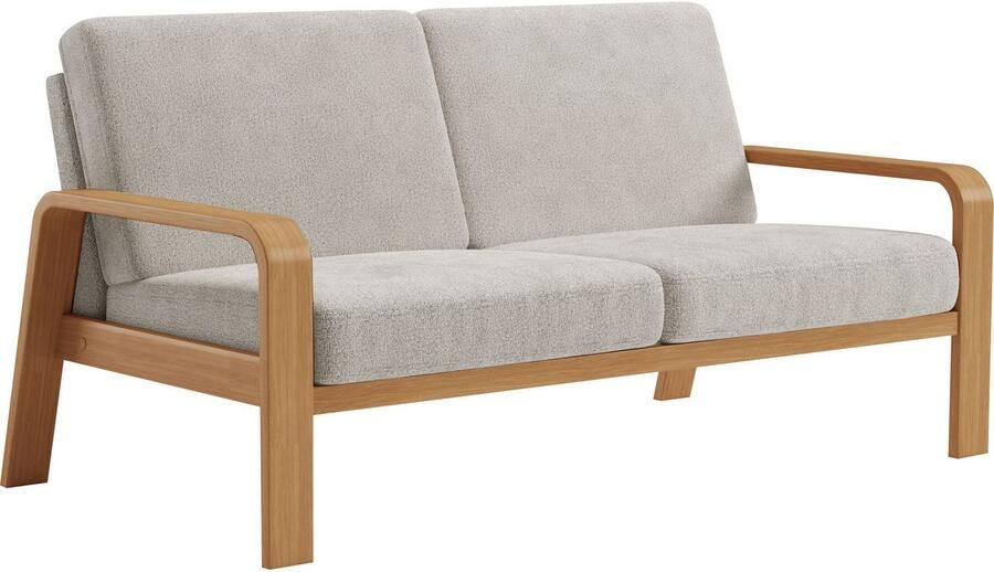 Sit&more 2 5-zitsbank Kolding Armleuningen van eikenkleurig beukenhout verschillende bekledingen en kleuren