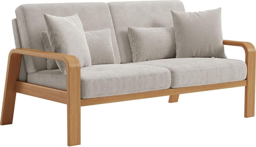 Sit&more 2 5-zitsbank Kolding Armleuningen van eikenkleurig beukenhout verschillende bekledingen en kleuren - Foto 6