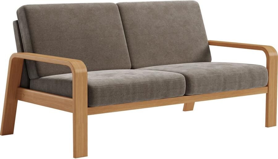 Sit&more 2 5-zitsbank Kolding Armleuningen van eikenkleurig beukenhout verschillende bekledingen en kleuren - Foto 1