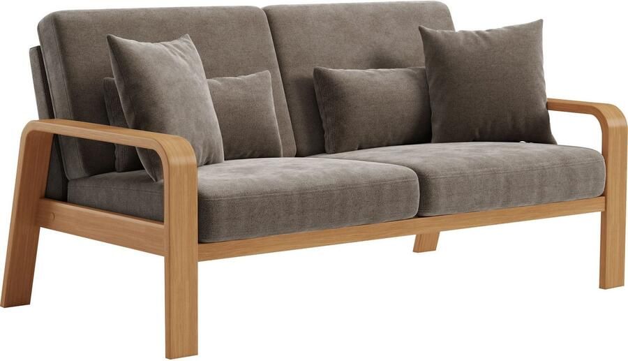 Sit&more 2 5-zitsbank Kolding Armleuningen van eikenkleurig beukenhout verschillende bekledingen en kleuren - Foto 5