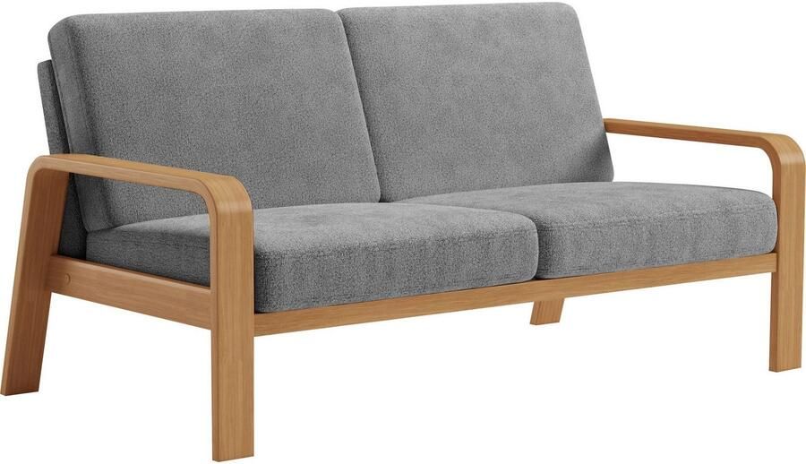 Sit&more 2 5-zitsbank Kolding Armleuningen van eikenkleurig beukenhout verschillende bekledingen en kleuren
