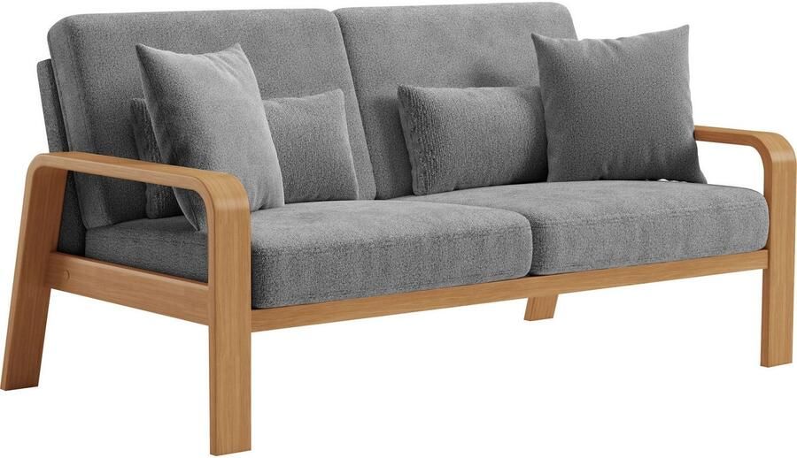 Sit&more 2 5-zitsbank Kolding Armleuningen van eikenkleurig beukenhout verschillende bekledingen en kleuren - Foto 5