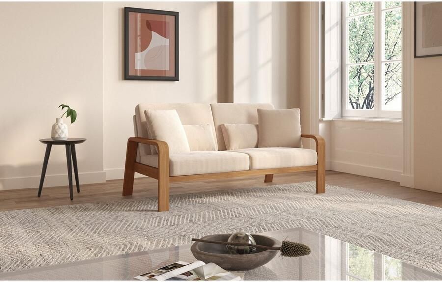 Sit&more 2 5-zitsbank Kolding Armleuningen van eikenkleurig beukenhout verschillende bekledingen en kleuren - Foto 4