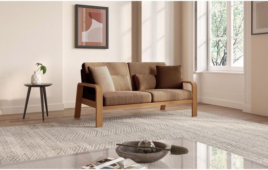 Sit&more 2 5-zitsbank Kolding Armleuningen van eikenkleurig beukenhout verschillende bekledingen en kleuren - Foto 4