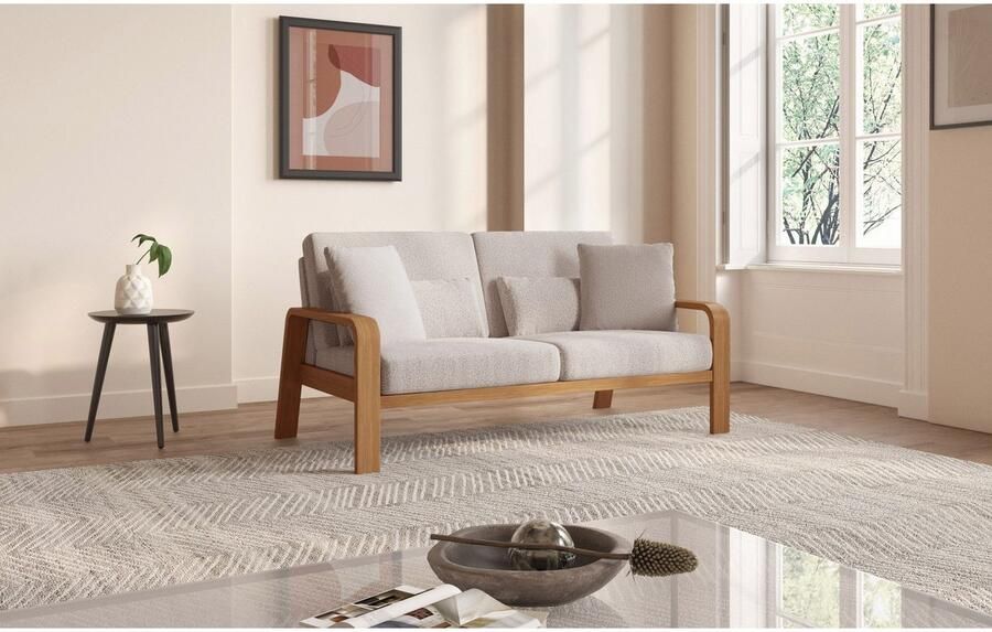 Sit&more 2 5-zitsbank Kolding Armleuningen van eikenkleurig beukenhout verschillende bekledingen en kleuren - Foto 4