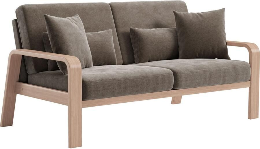 Sit&more 2 5-zitsbank Kolding Armleuningen van natuurlijk beukenhout verschillende bekledingen en kleuren - Foto 5