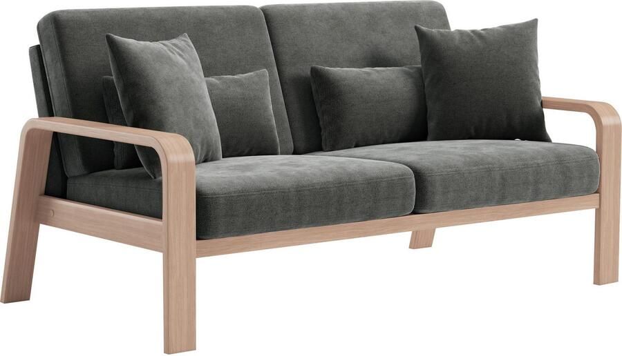 Sit&more 2 5-zitsbank Kolding Armleuningen van natuurlijk beukenhout verschillende bekledingen en kleuren - Foto 5
