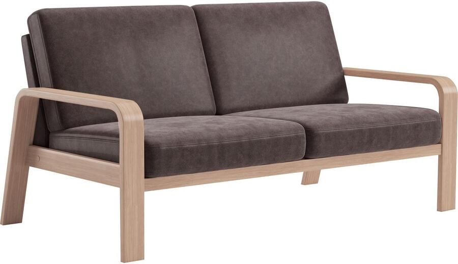Sit&more 2 5-zitsbank Kolding Armleuningen van natuurlijk beukenhout verschillende bekledingen en kleuren - Foto 1
