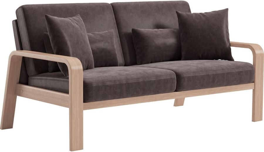 Sit&more 2 5-zitsbank Kolding Armleuningen van natuurlijk beukenhout verschillende bekledingen en kleuren - Foto 5