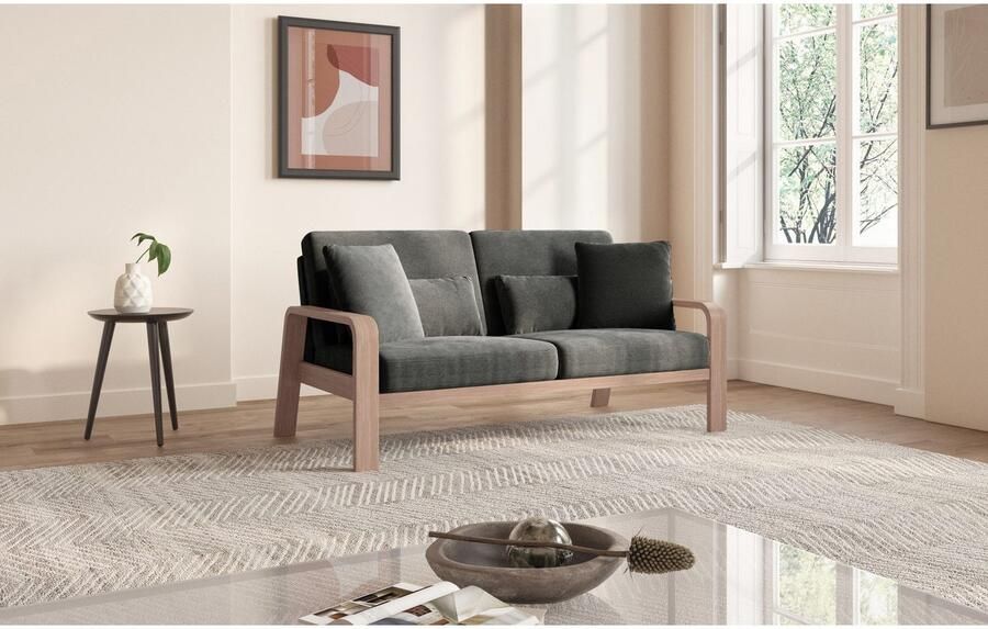 Sit&more 2 5-zitsbank Kolding Armleuningen van natuurlijk beukenhout verschillende bekledingen en kleuren - Foto 4
